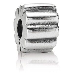 PANDORA Grooved Clip Authentic Sterling Silver Divider Bracketing Ridges